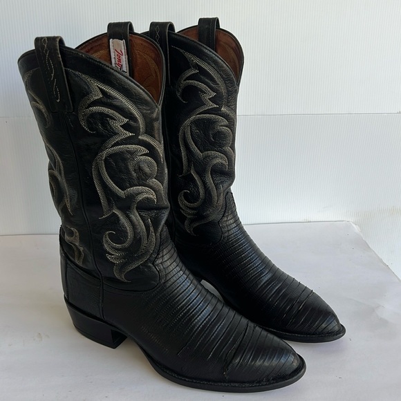 靴 vintage TONY LAMA western boots 8 black TONY LAMA Boots/ Vintage Tony Lama/ Rockabilly/ Black